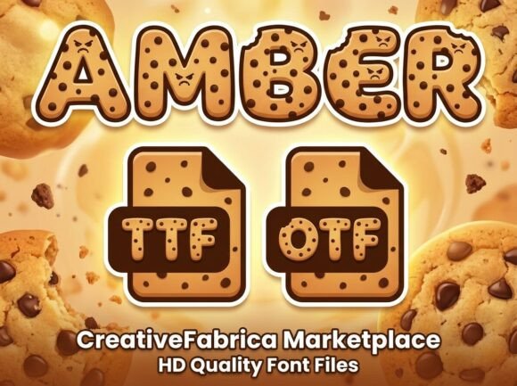 Amber: The Grumpy Cookie Font with Bite